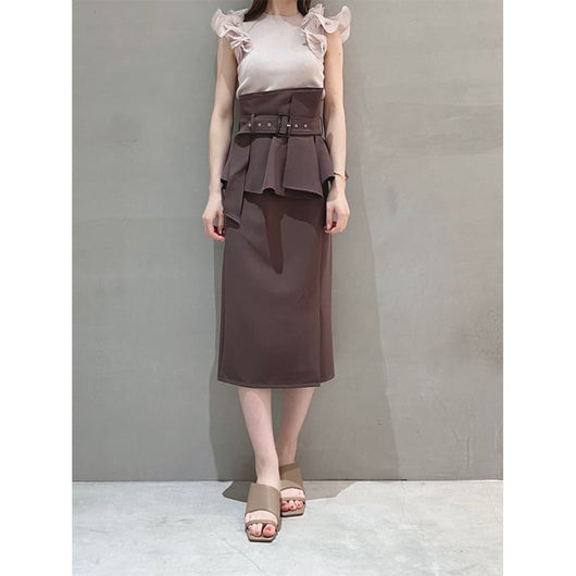 Falda Plisada Elegante de Cintura Alta con Volantes y Corte Slim - Image 9