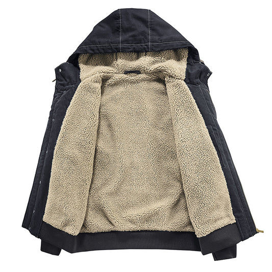 Abrigo de Algodón Cálido para Hombre con Cuello de Piel - Image 2