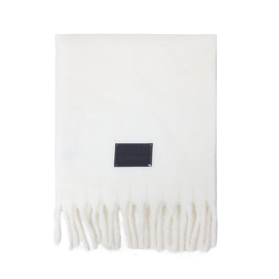 Bufanda de Lana Gruesa con Flecos Lisos para Mujer - Abrigo Cálido para el Cuello - Image 10