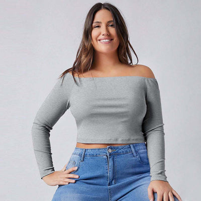 Blusa Elegante Fuera del Hombro Ajustada de Manga Larga para Otoño e Invierno - Image 4