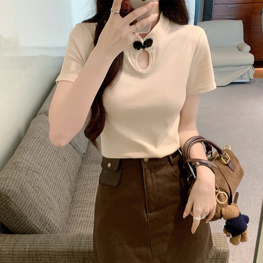 Camiseta de Estilo Chino con Botones de Rana - Manga Corta Verano - Image 9