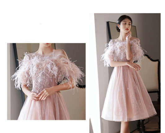 Vestido de Noche Elegante con Plumas Estilo Francés Premium - Image 2