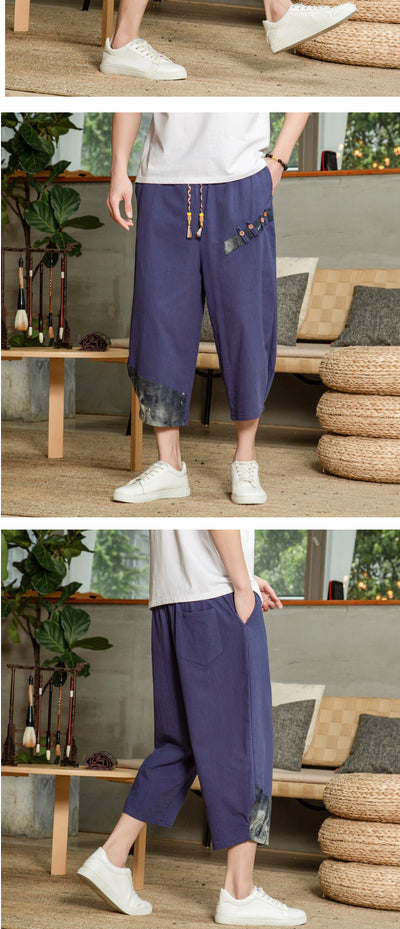 Pantalones Cortos de Lino Casual para Hombre - Cintura Media sin Estiramiento - Image 16