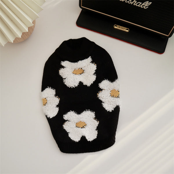 Suéter Térmico para Mascotas con Flores - Abrigo Cálido para Otoño e Invierno