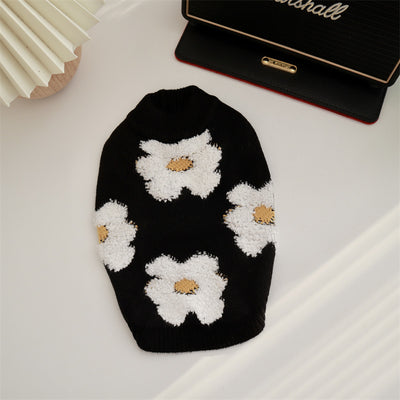 Suéter Térmico para Mascotas con Flores - Abrigo Cálido para Otoño e Invierno