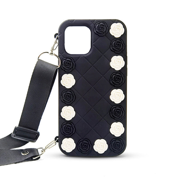 Funda Protectora iPhone con Diseño Rosa Camelias 3D - Silicona Suave