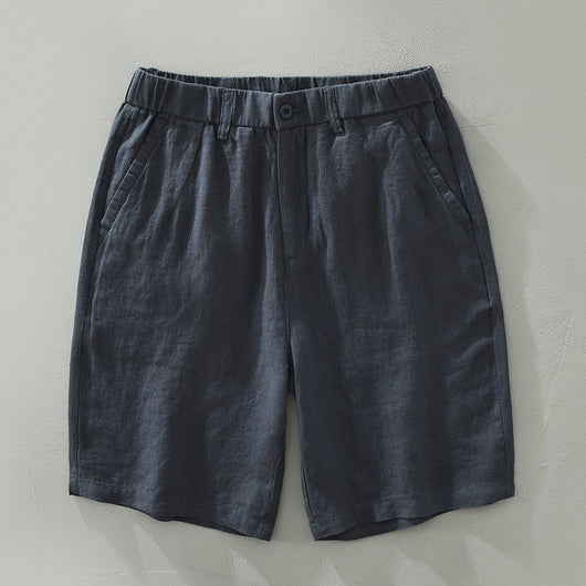 Shorts de Lino Hombre Cintura Elástica Transpirable Playa - Image 5