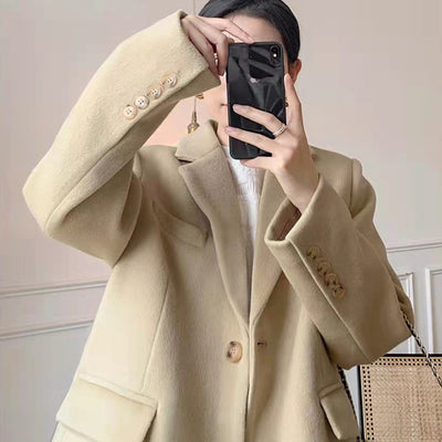Blazer Camel de Corte Ajustado para Mujer - Estilo Ejecutivo - Image 8