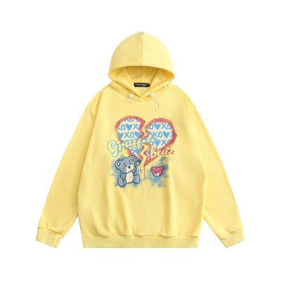 Sudadera con Capucha Suelta para Pareja - Diseño Osito Amor - Image 4