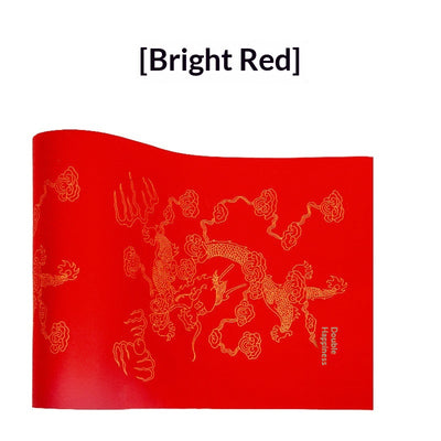 Papel para Caligrafía con Dragón Dorado y Patrones de Nubes Auspiciosas - Image 8