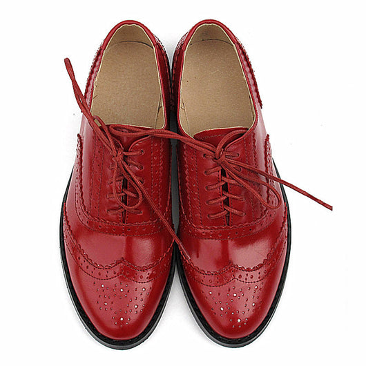 Zapatos Planos Punta Aguda Cuero Estilo Británico para Mujer - Image 5