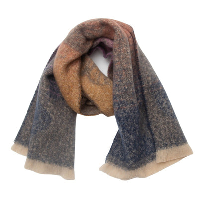 Bufanda Estilo Europeo Jacquard Hoja de Ginkgo - Image 13