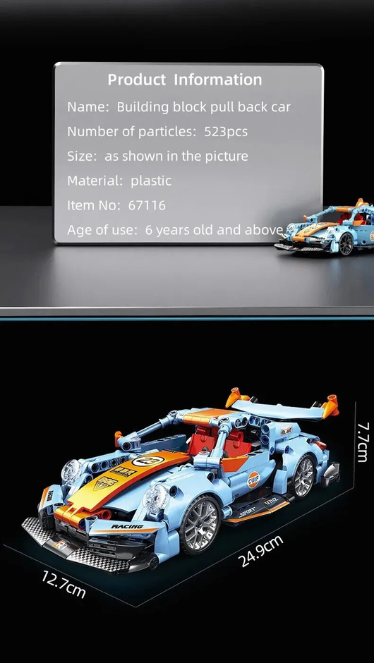 Auto de Carreras Armable 523 Piezas - Puzzle 3D de Alta Dificultad para Niños - Image 20