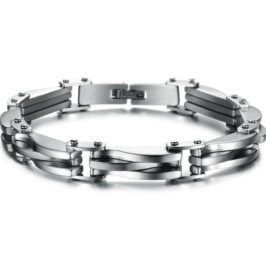 Pulsera de Acero Titanio para Hombre con Textura de Diamante