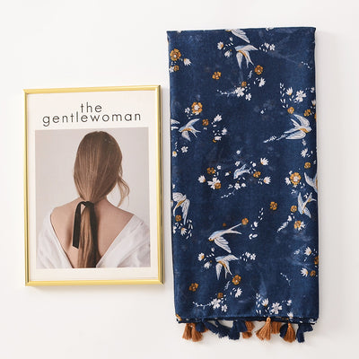 Foulard de Algodón y Lino con Borlas Decorativas - Diseño Coordinado - Image 12