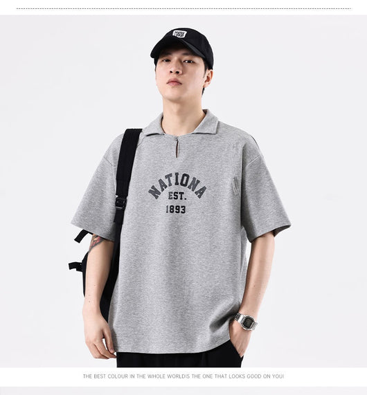 Camisa de Algodón Pesado con Solapa y Manga Corta - Image 19