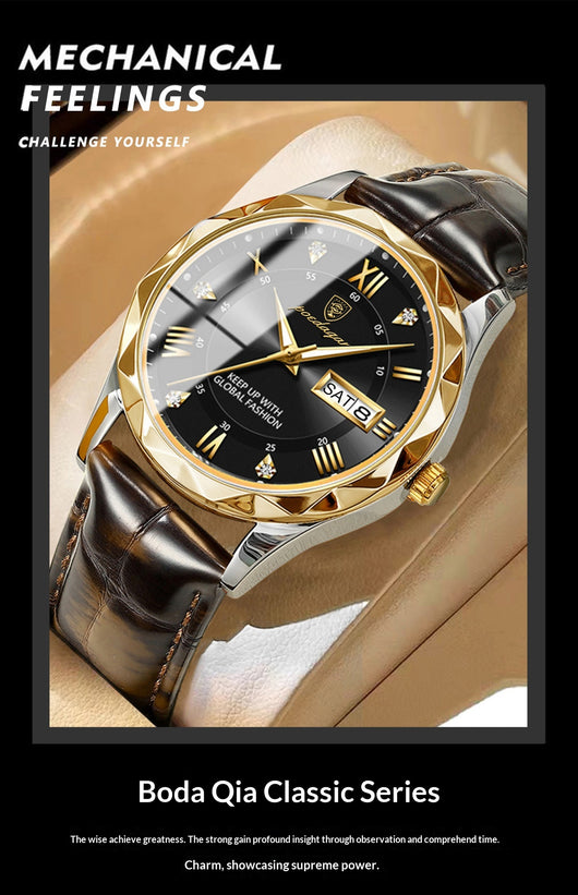 Reloj para Hombre con Correa de Cuero y Movimiento de Cuarzo - Image 17