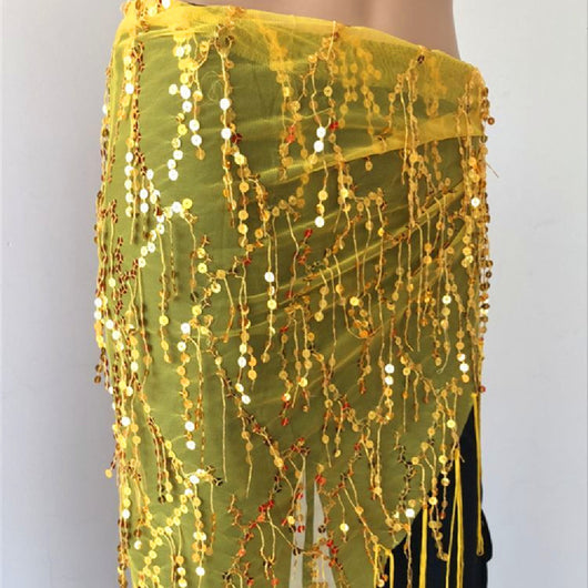 Cinturón de Cadera con Lentejuelas y Borlas para Danza - Image 11