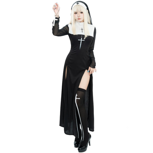 Disfraz de Monja para Halloween - Traje Religioso de Rol - Image 2