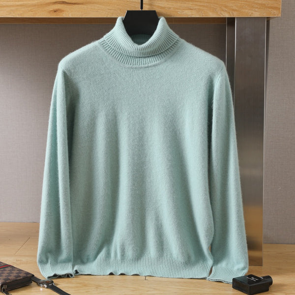 Suéter Pullover de Cuello Alto Holgado en Visón para Hombre - Invierno
