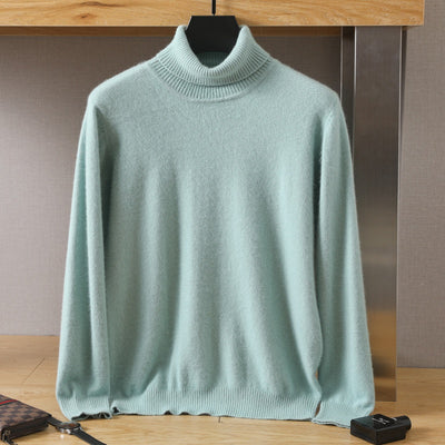 Suéter Pullover de Cuello Alto Holgado en Visón para Hombre - Invierno