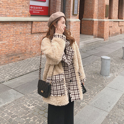 Abrigo de Lana de Cordero con Cuadros y Costuras Premium para Commuter - Image 11