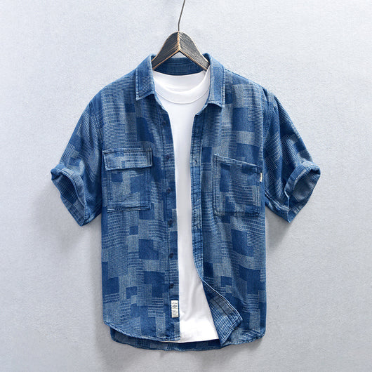 Camisa Vaquera Holgada de Malla para Hombre - Image 2
