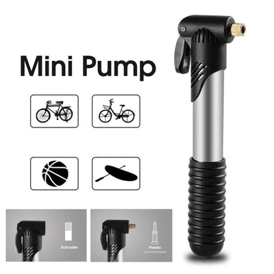 Bomba Portátil Mini para Bicicleta - Inflador Manual Compacto Válvulas Schrader y Presta