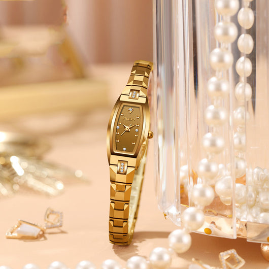 Reloj de Mujer Acero Tungsteno con Diamantes Diseño Tonneau Retro - Image 4