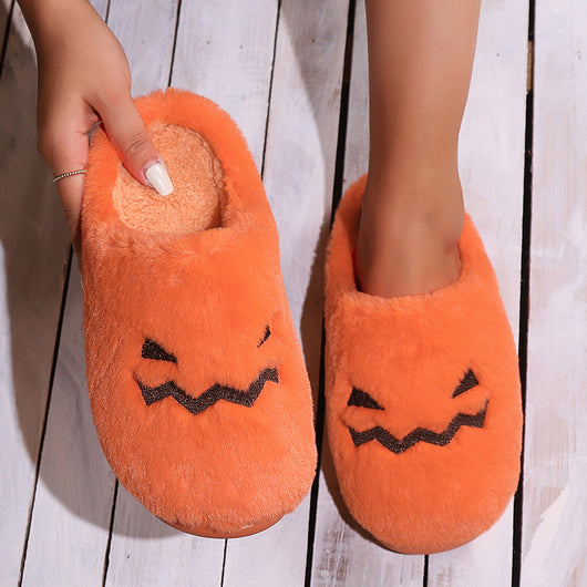 Pantuflas Cálidas de Calabaza Halloween - Cómodas Zapatillas Peluche para Casa - Image 9