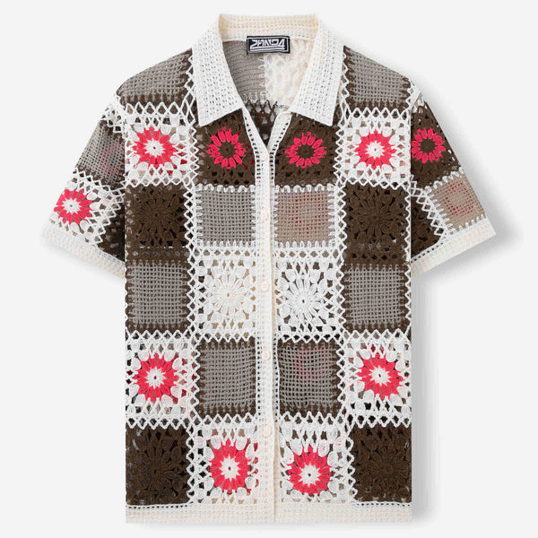 Suéter Tejido Hueco Estilo Étnico Retro