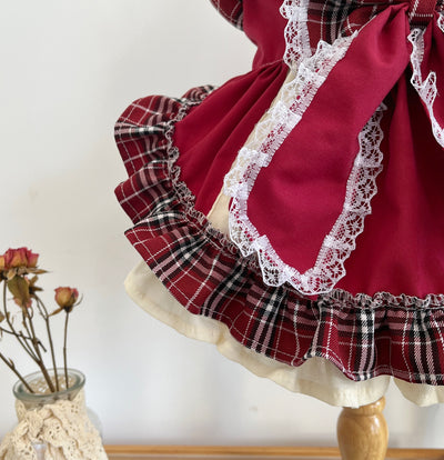 Vestido Lolita Princesa con Moño y Encaje Cuadros - Image 4