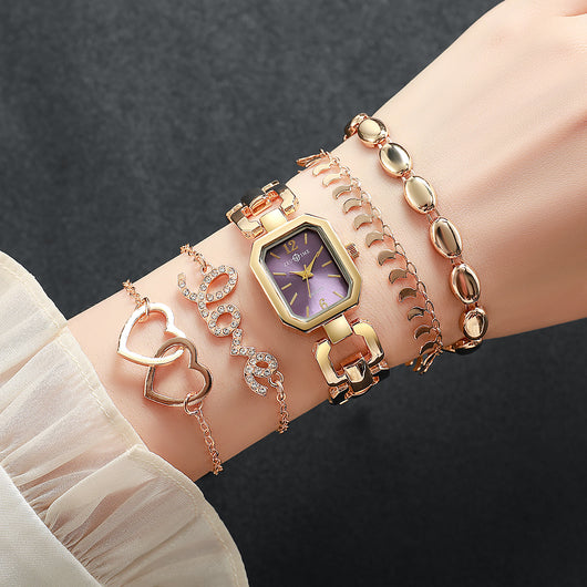 Reloj Cuadrado Elegante para Mujer con Pulsera Corazón - Image 22