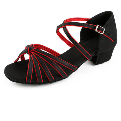 Zapatos de Danza Infantil con Tacón Medio - Suela Blanda Blanca - Image 5