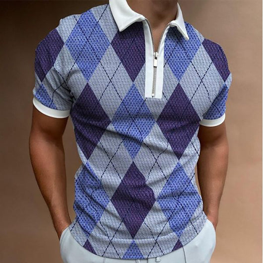 Polo Estampado Casual Talla Grande para Hombre - Image 7