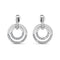 Ladies Simple Elegant Geometric Crystal Earrings Plateado Blanco