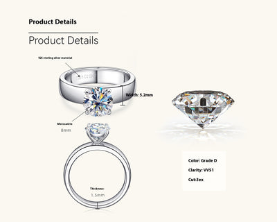 Anillo de Boda Moissanita Diseño Europeo y Americano - Image 7