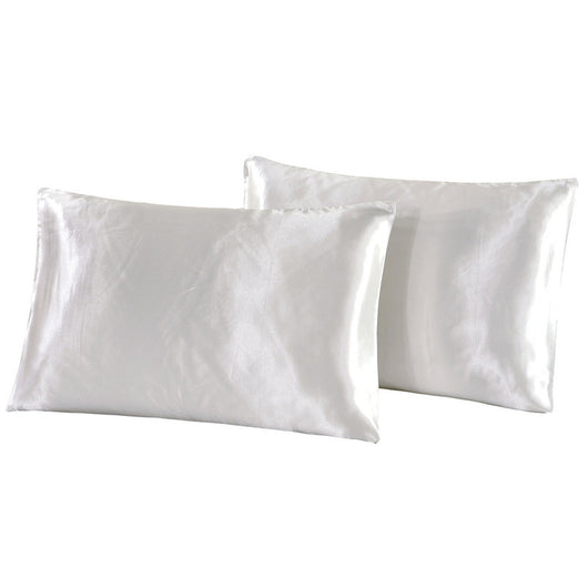 Funda de Almohada Satinada de Color Puro con Acabado Seda Imitación - Image 11