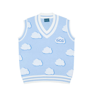 Chaleco Tejido Suelto Jacquard Cuello V sin Mangas para Hombre - Image 15