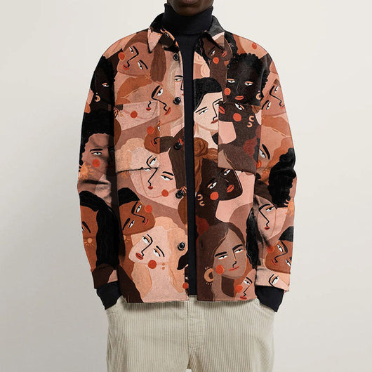 Chaqueta Camisa Estampada Solapa Simple para Hombre - Image 6