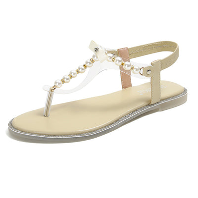 Sandalias Planas con Strass y Perlas para Mujer - Image 5