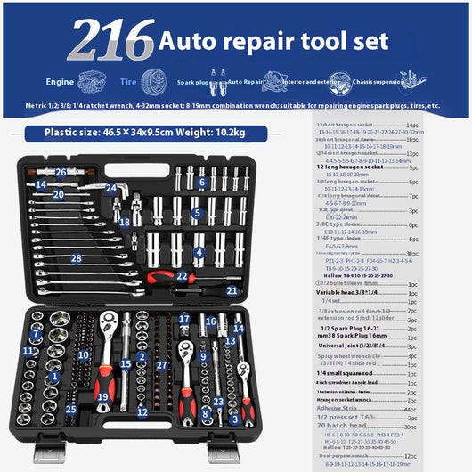 Kit de Herramientas Multifuncional para Reparación Automotriz con Llaves de Tubo - Image 4