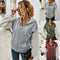 Chaqueta Casual Patchwork con Capucha y Mangas Largas de Contraste