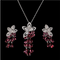 Korean Version Of Zircon Pequeño Flower Water Drop Tassel Hypoallergenic Earrings Earrings Women Rojo
