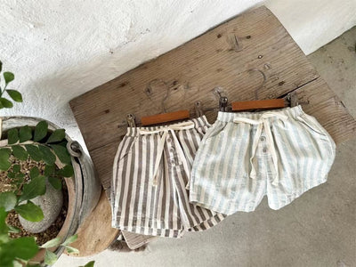 Shorts de Algodón Fino con Rayas Verticales - Estilo Casual Coreano - Image 3