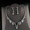 Conjunto de Collar y Aretes de Circón Elegante para Novia Coreana