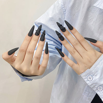 Uñas Postizas Diseño Elegante Estilo Nacional 3D Mate y Brillante - Image 4