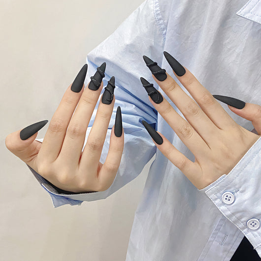 Uñas Postizas Diseño Elegante Estilo Nacional 3D Mate y Brillante - Image 4