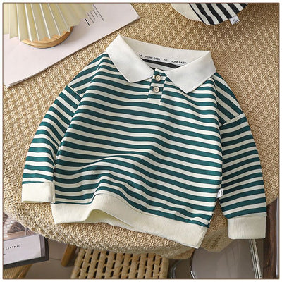 Sudadera con Capucha Estilo Universitario a Rayas para Niños - Image 5