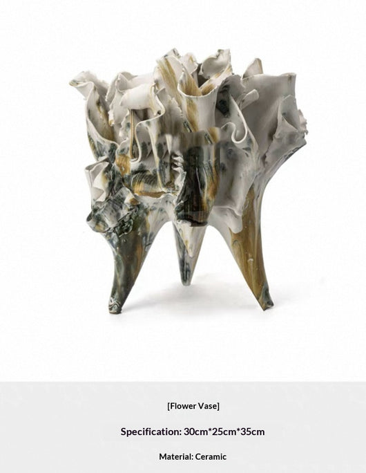Jarrón Cerámico Wabi-Sabi Escultural para Sala de Estar - Image 5